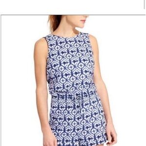 Athleta Blue and White Patterned romper  size medium